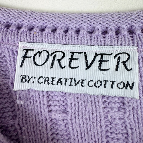 Forever Vintage 90's Lavender Cable Knit Sweater - Picture 5 of 7